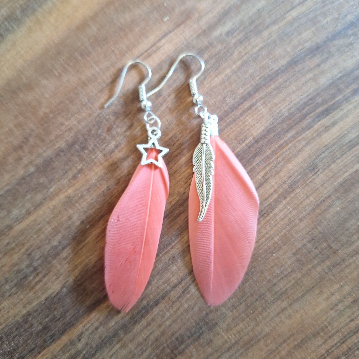Boucles d'oreilles plumes colorées