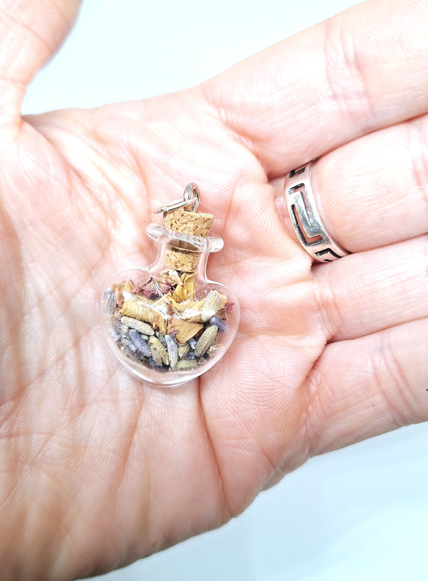 Collier fiole à souhaits cœur