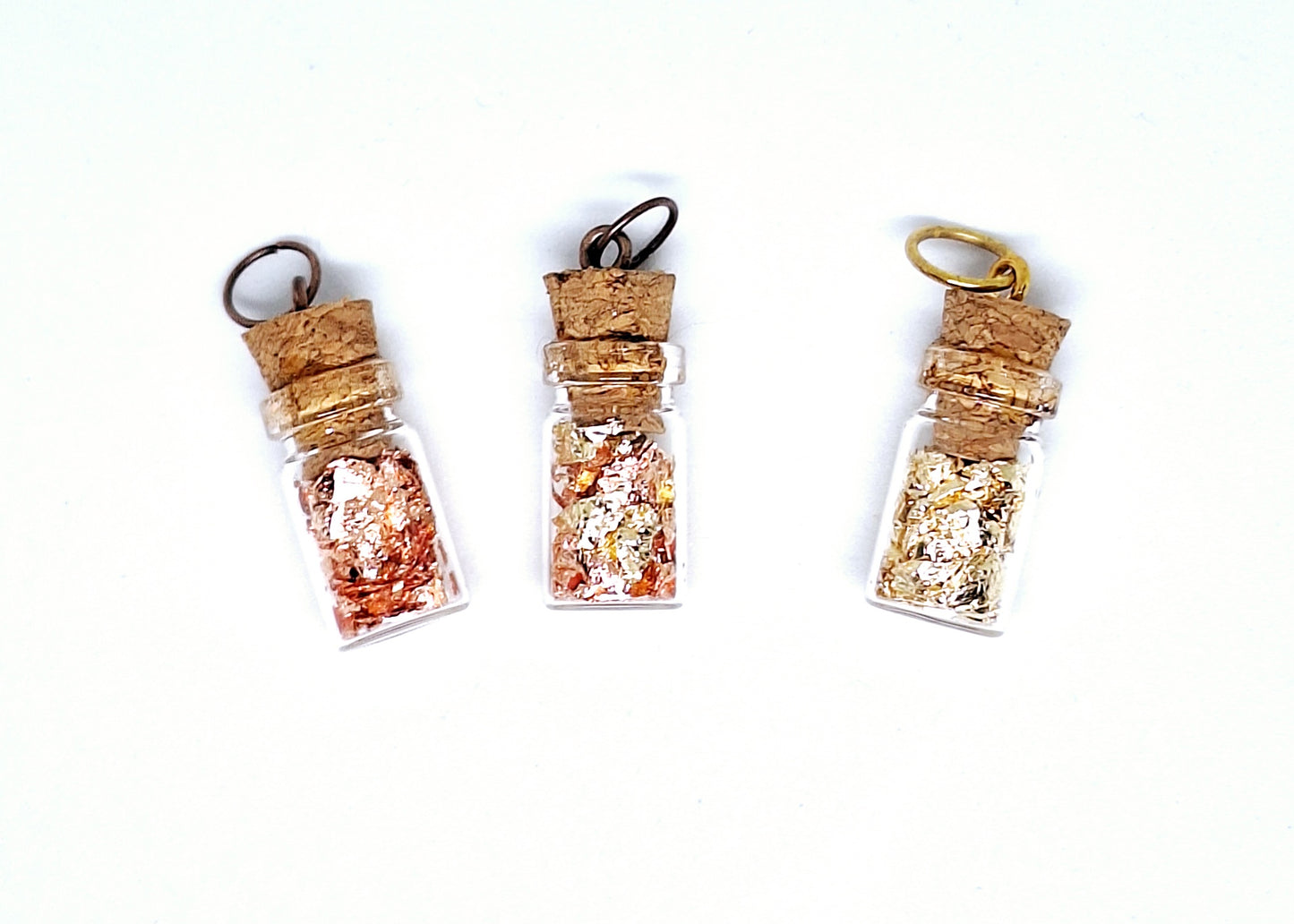 Collier fiole à souhaits cylindriques - métaux