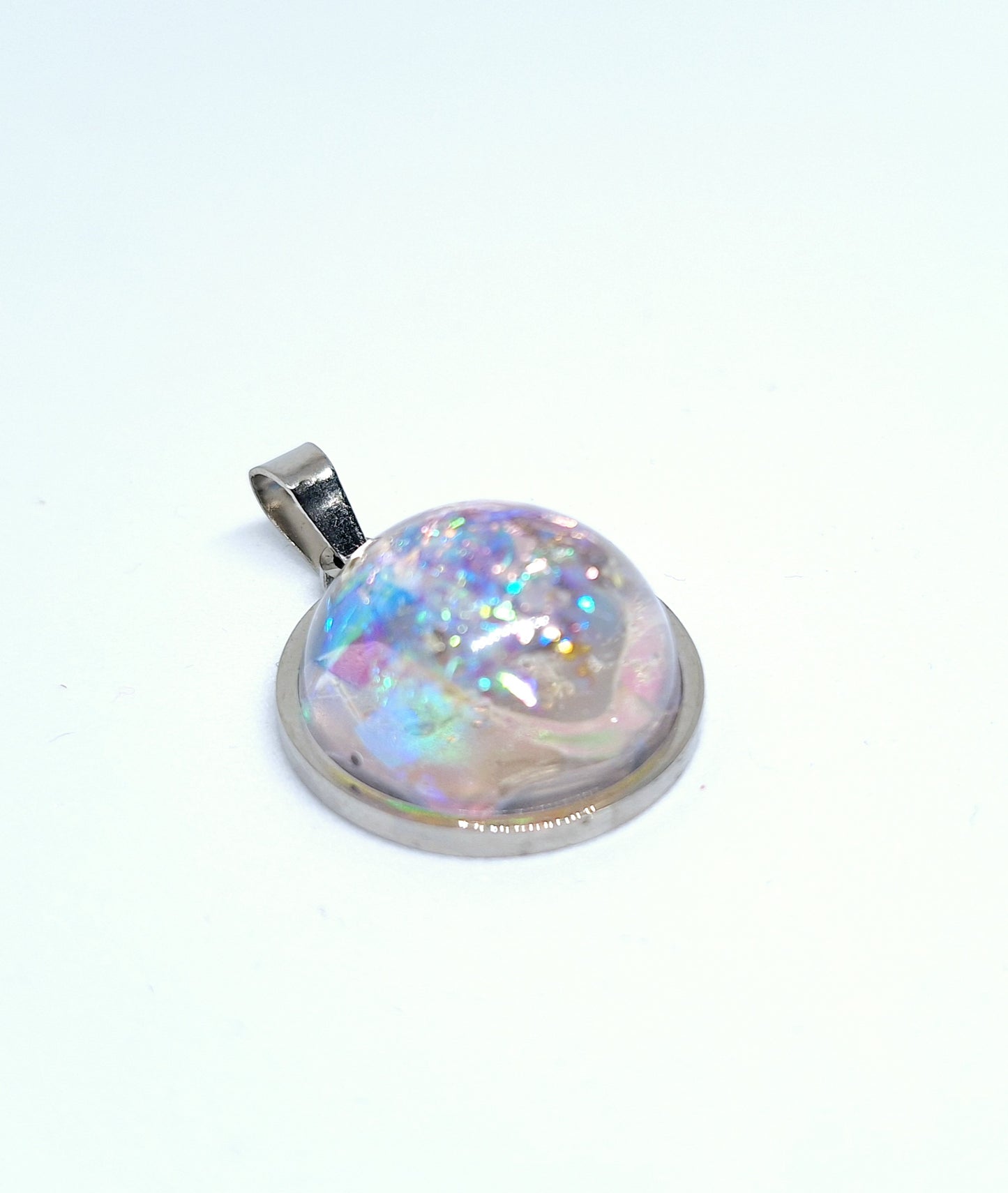 Collier holographique demi-sphère L