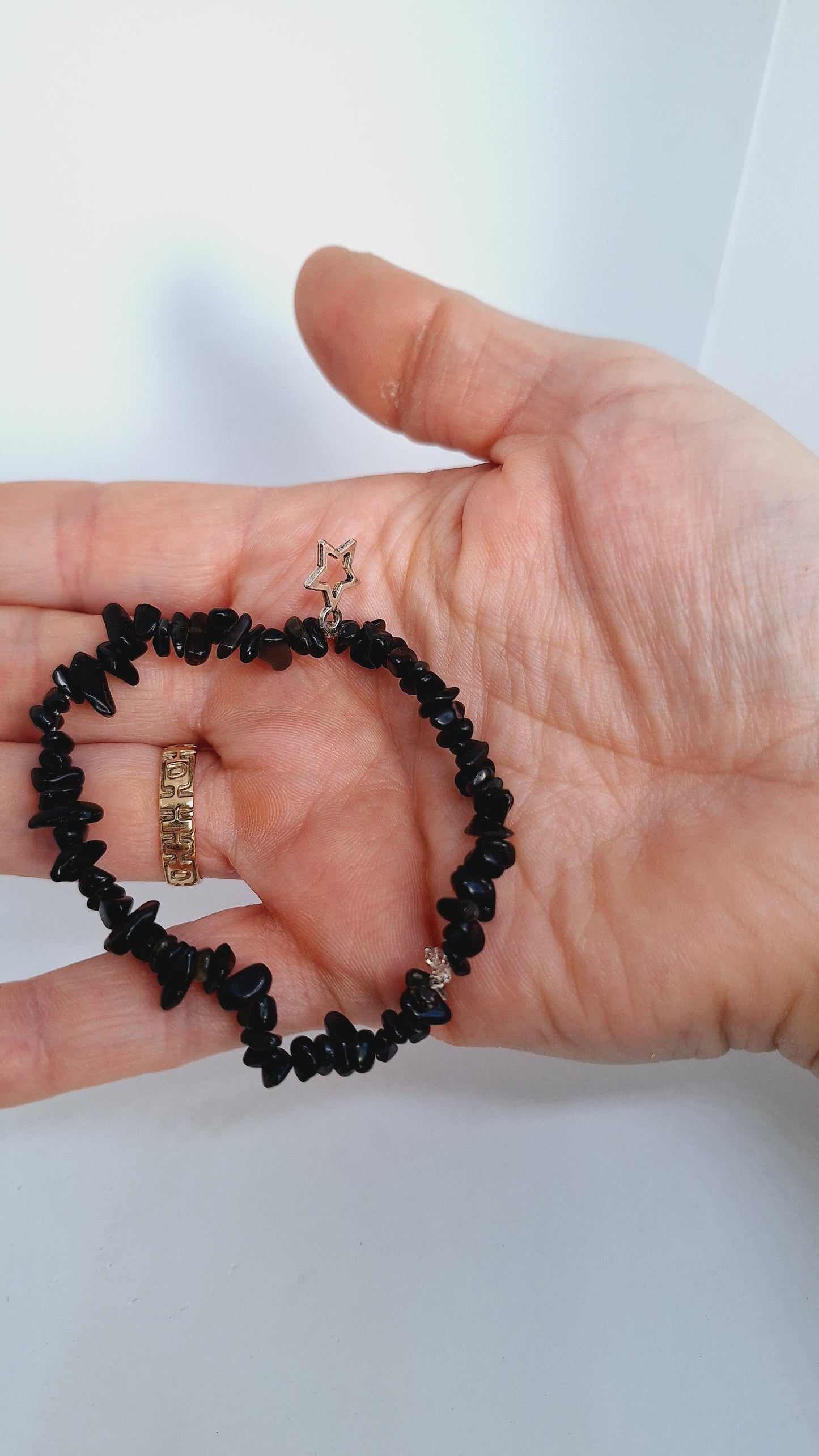 Bracelet obsidienne - étoile