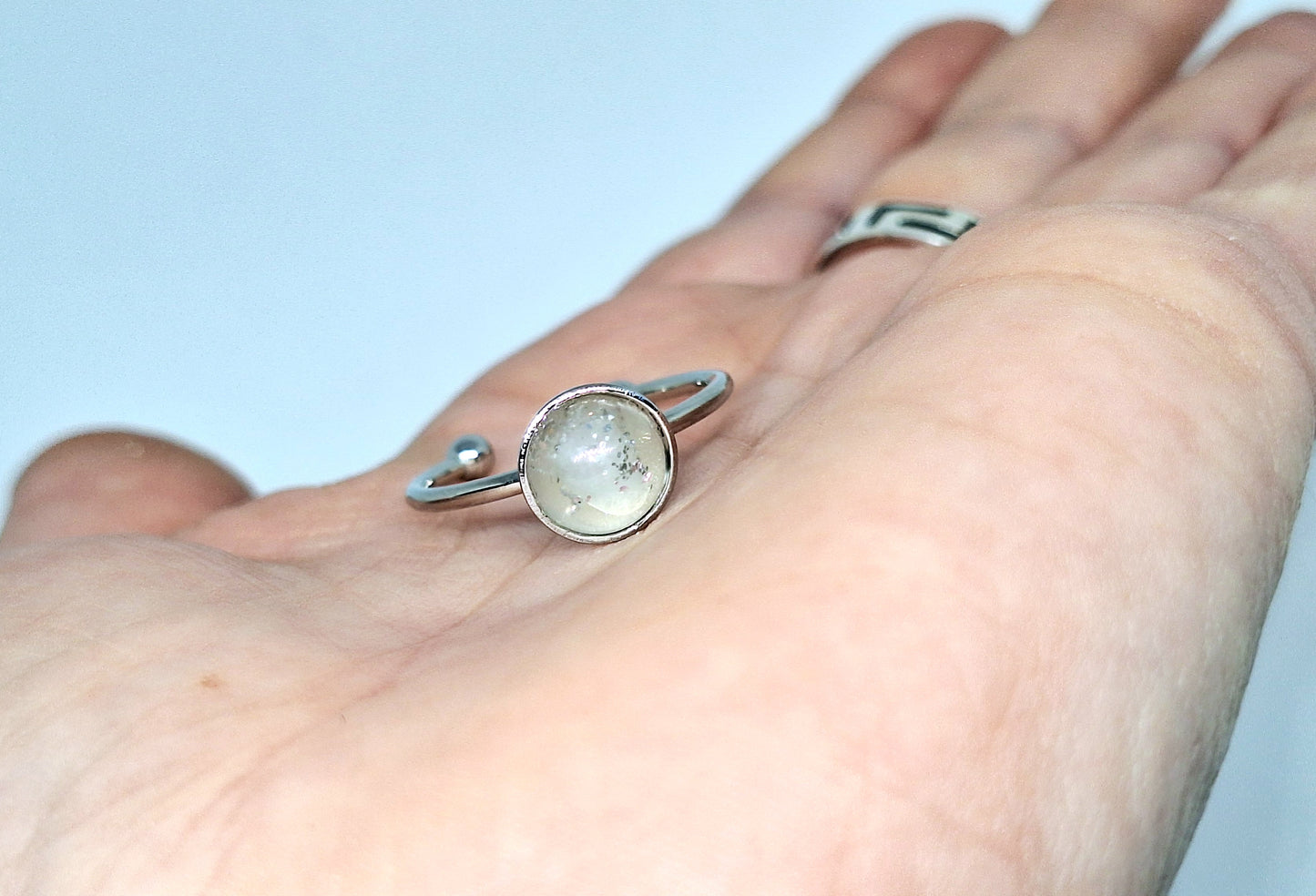 Bague quartz opaque - M