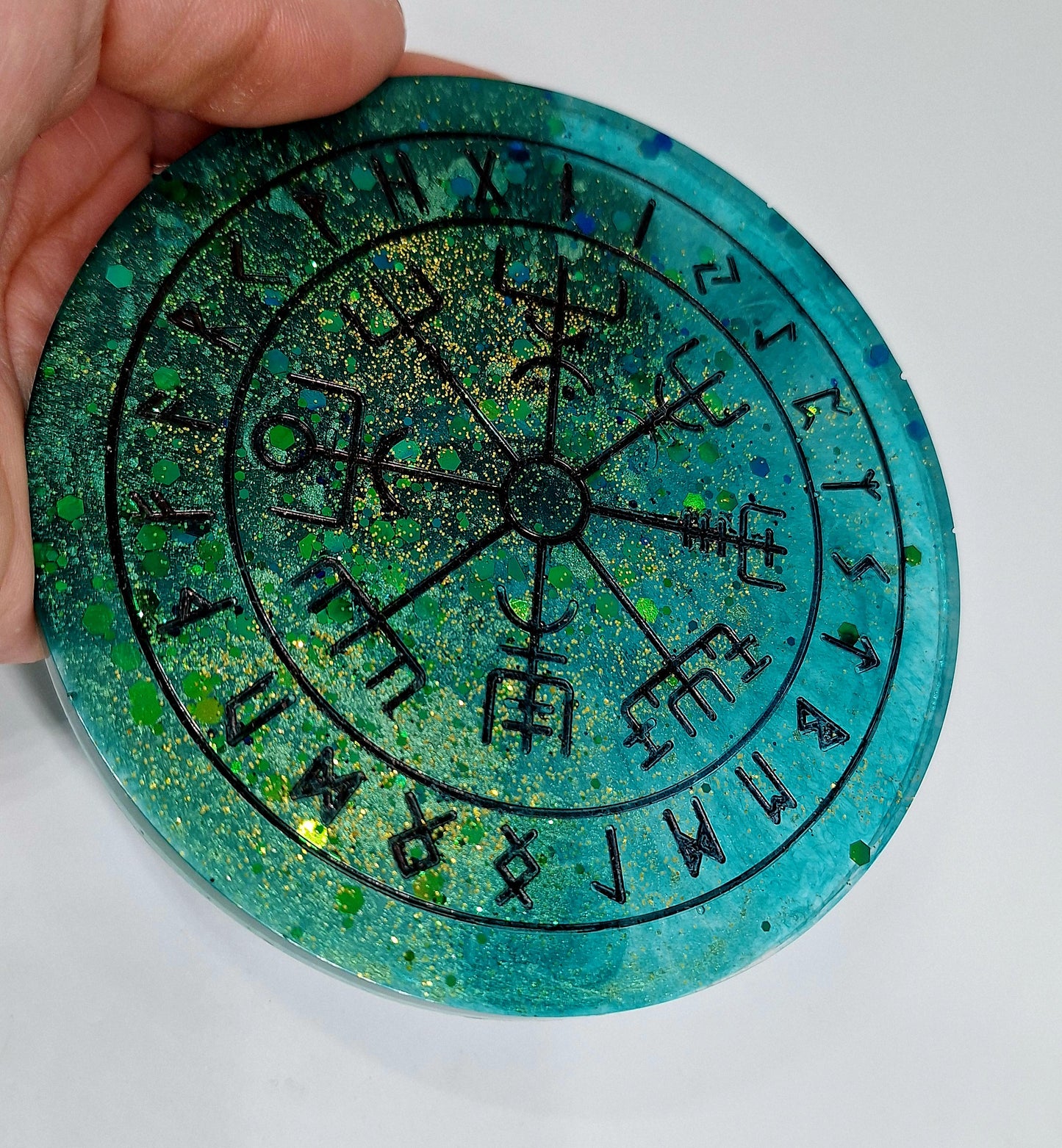 Oracle Vegvisir et message de ses runes - vert, petit format