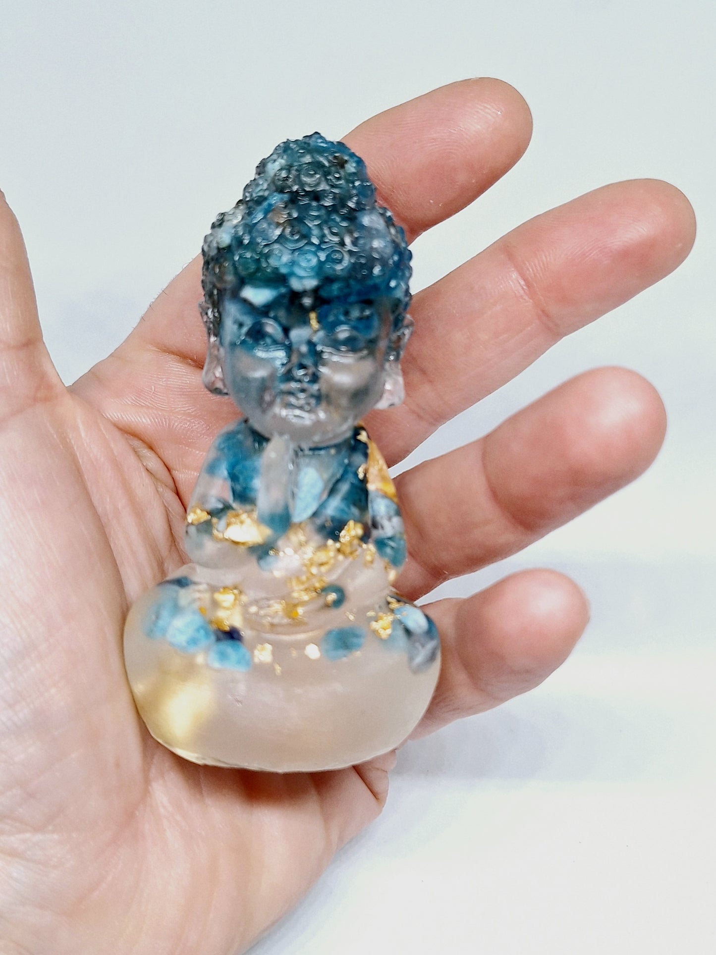 Orgonite Bouddha apatite 🩵