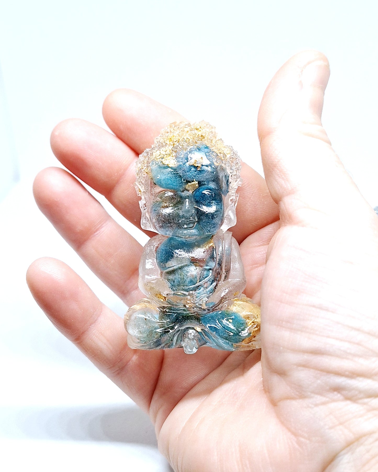 Orgonite Bouddha apatite 🩵