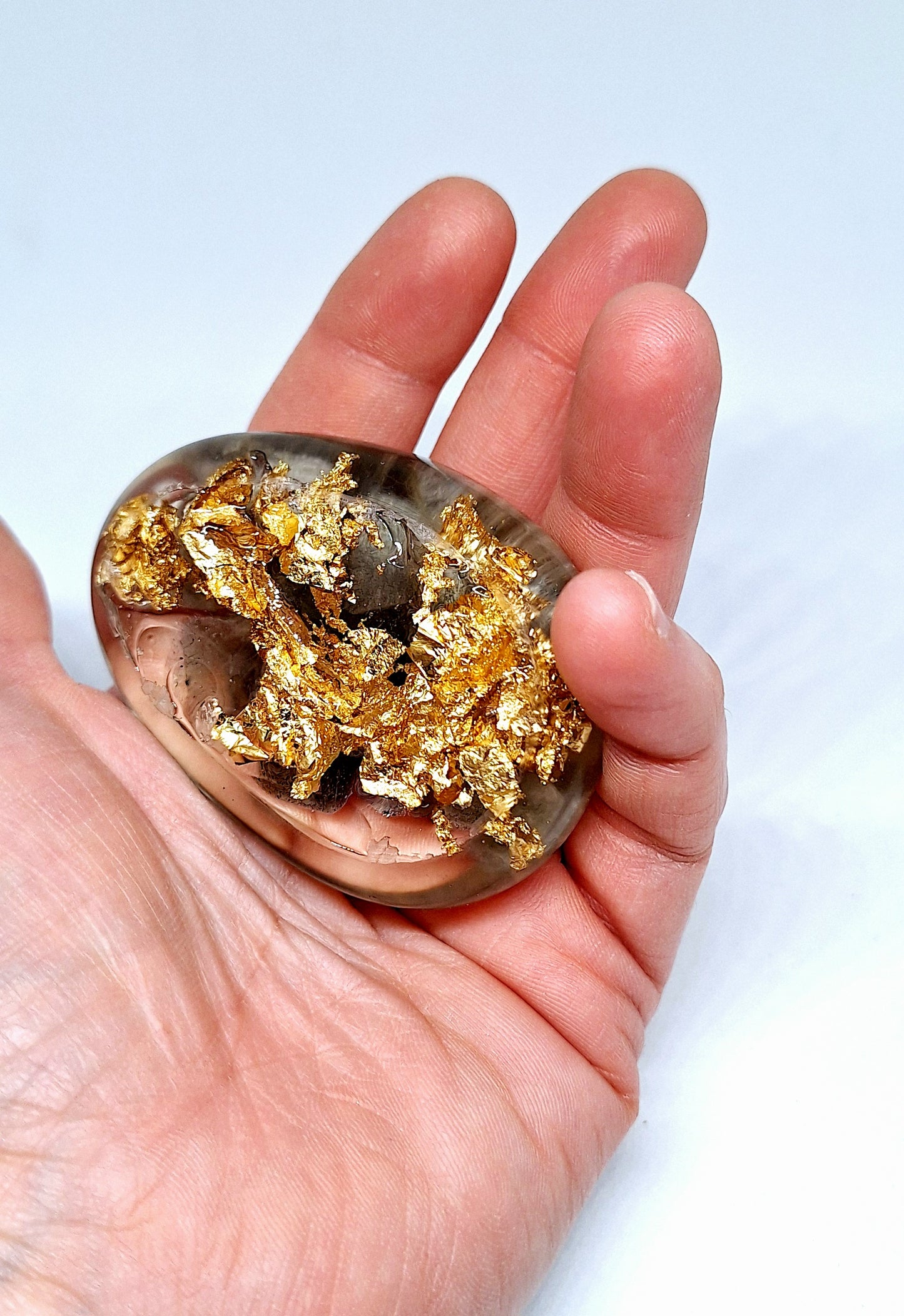 Orgonite galet pierre de lune 🩶🌜🩵