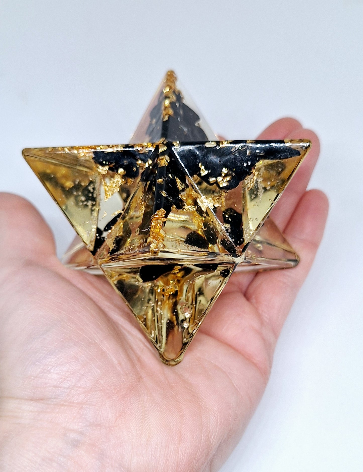 Merkaba orgonite obsidienne XL