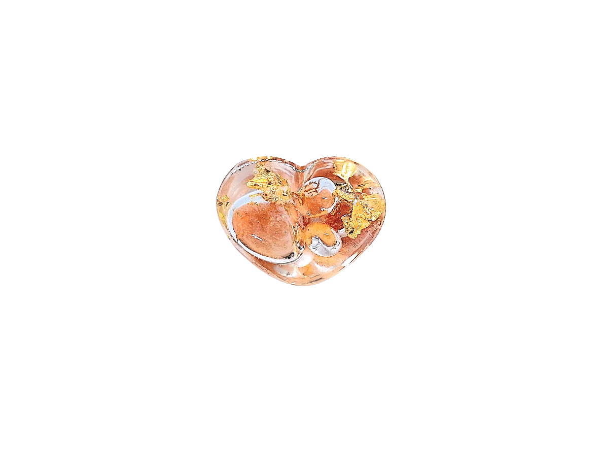 Orgonite Cœur S - Aventurine orange, or, soleil ou étoile 🧡