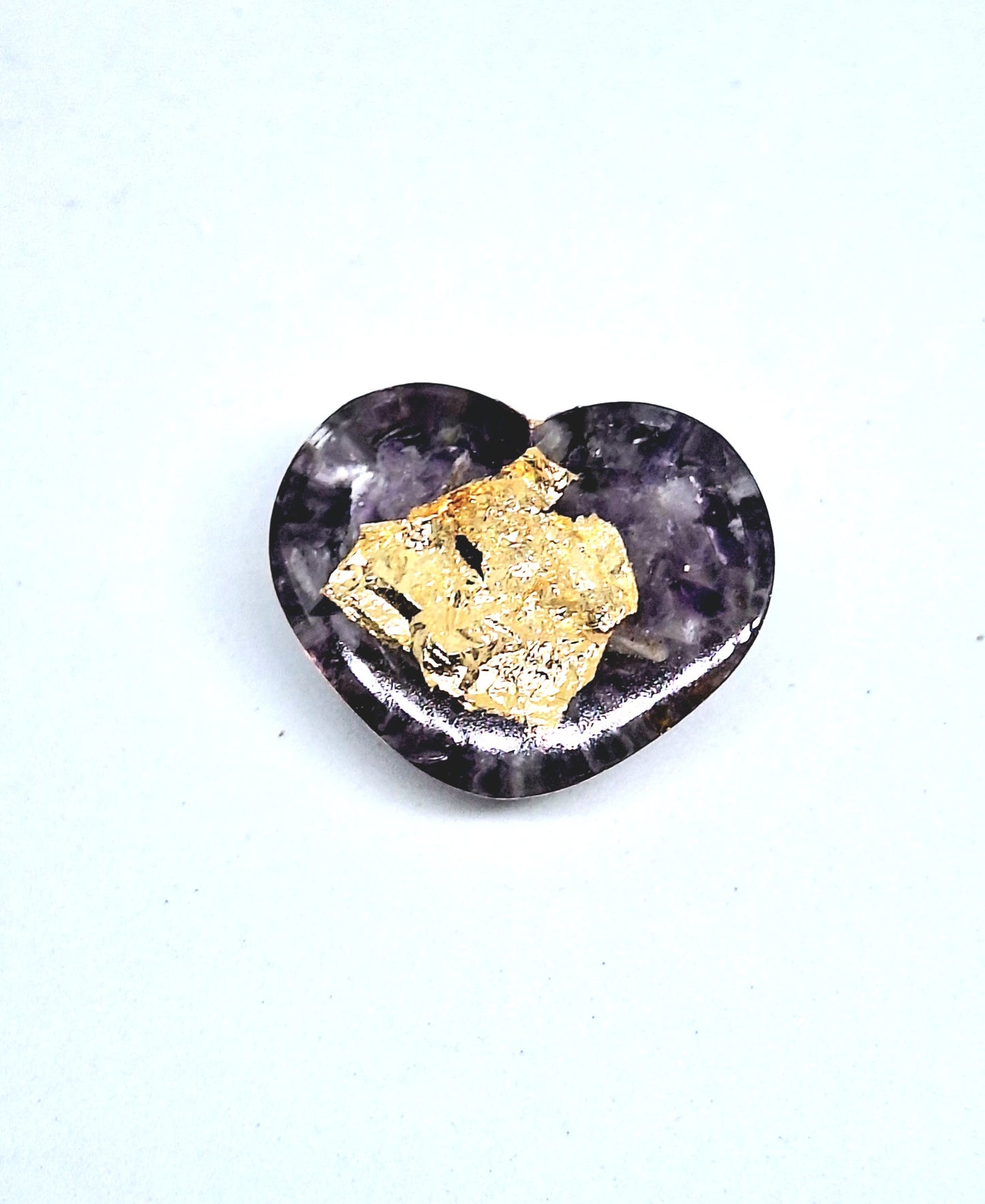 Orgonite Cœur S - Améthyste, or, lune, étoile ou soleil 💜