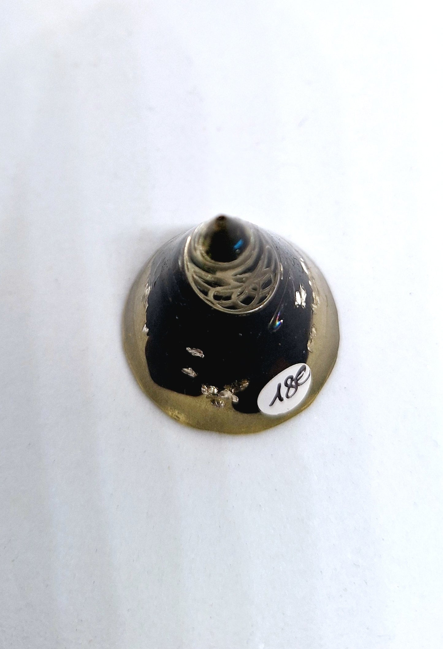 Orgonite cône S - Obsidienne, fleur de vie, aluminium