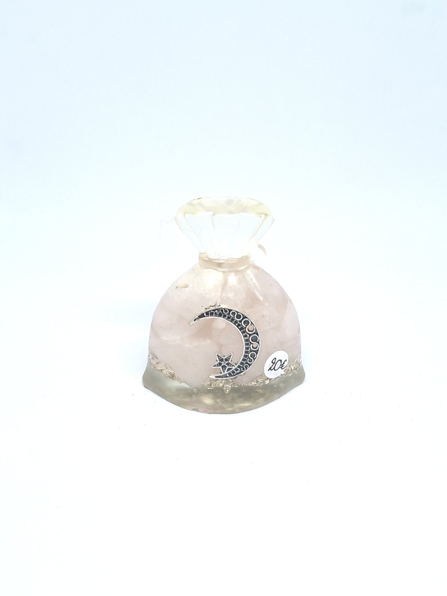 Orgonite Sachet - Quartz rose, plume ou lune étoilée, aluminium