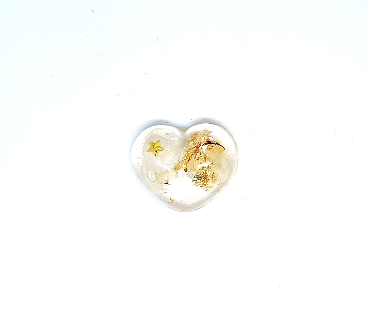 Orgonite Cœur S - Citrine, or, étoile 💛