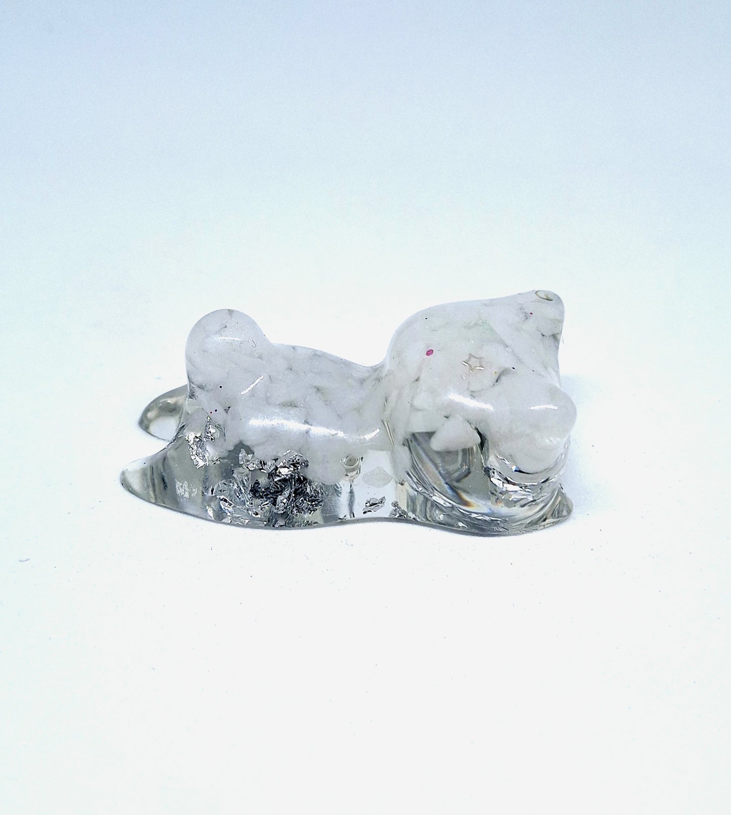 Chat orgonite Quartz opaque - Aluminium