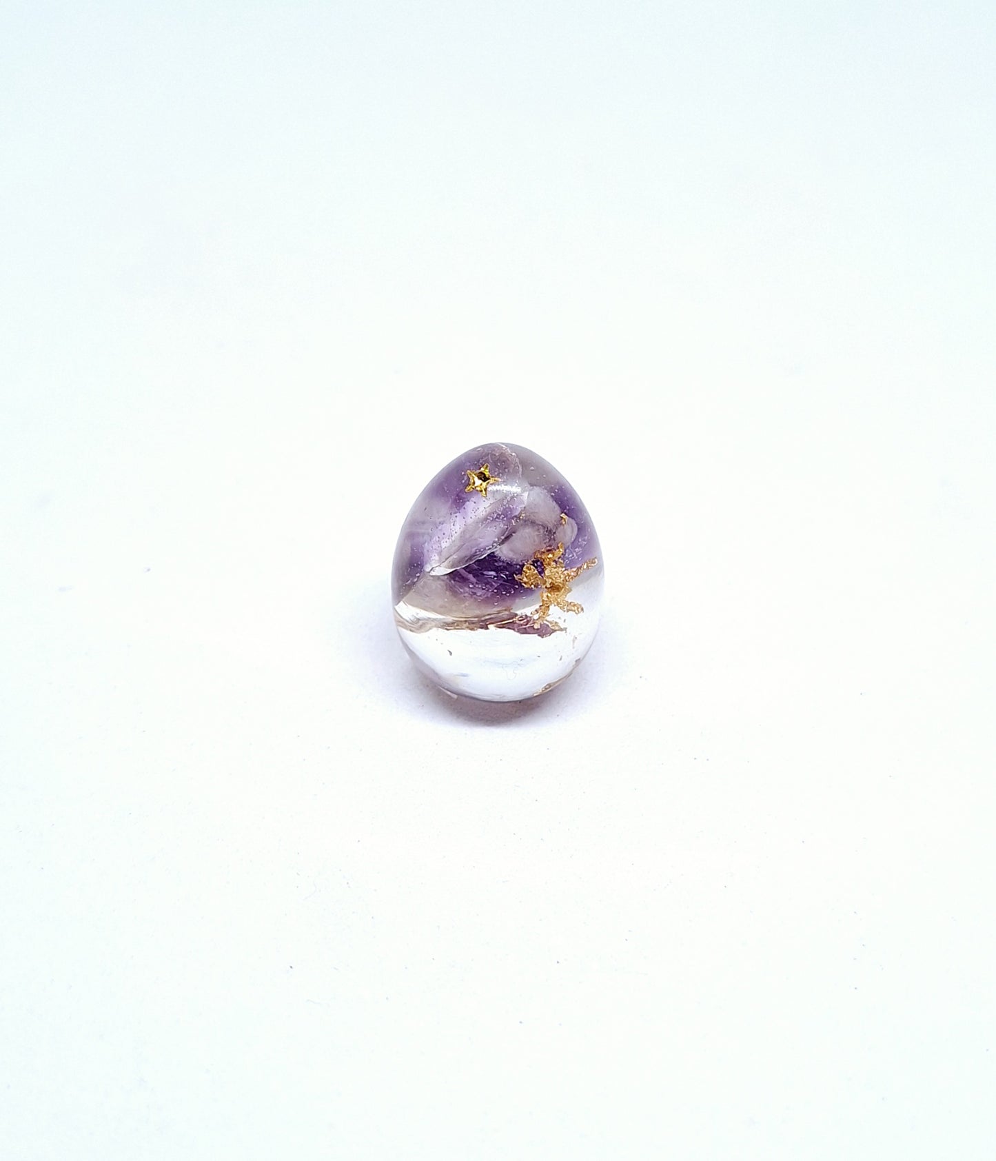 Orgonite œuf XXS - Améthyste, lune étoilée ou étoile, or