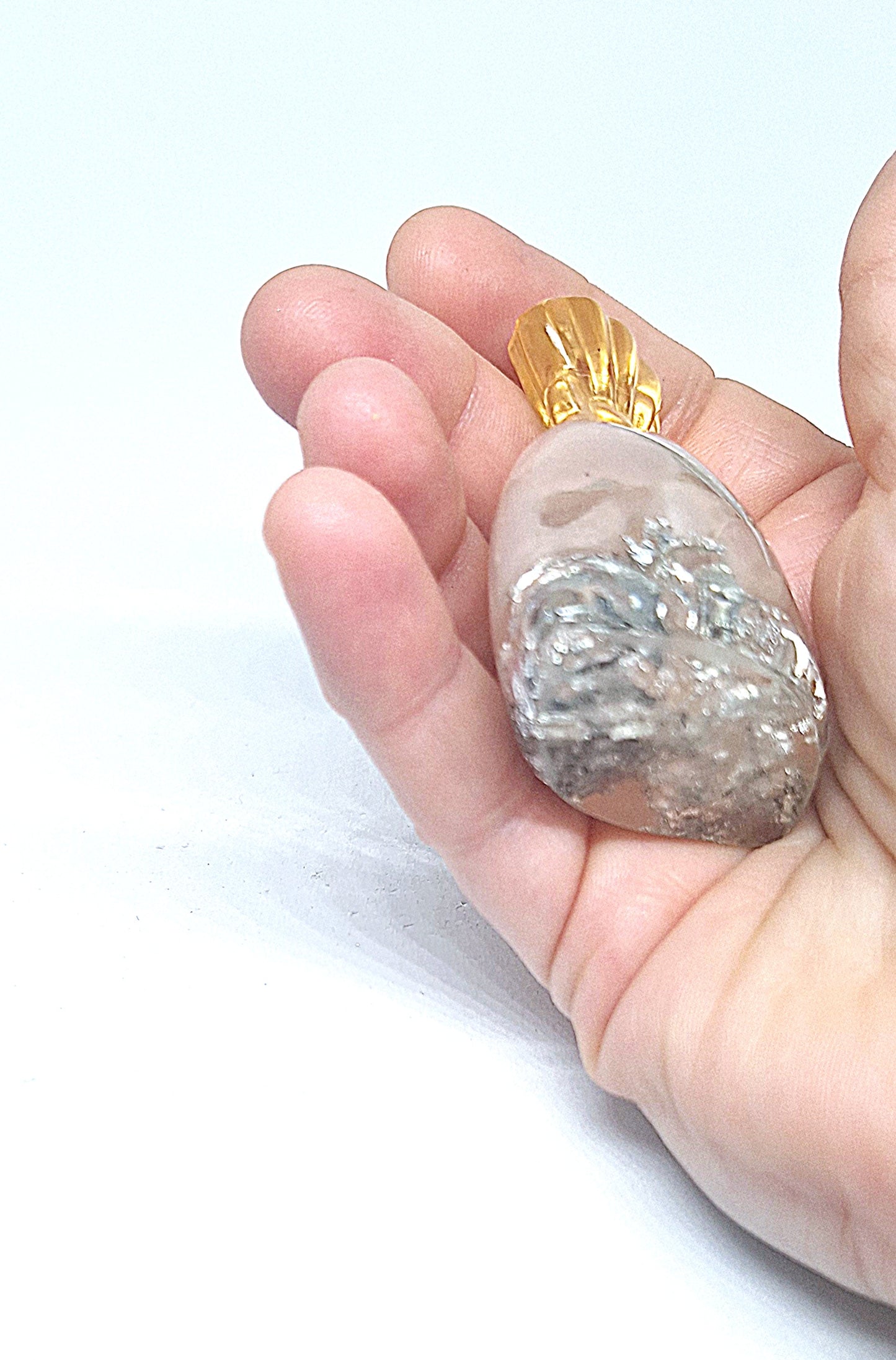 Orgonite Sachet - Quartz rose, plume ou lune étoilée, aluminium