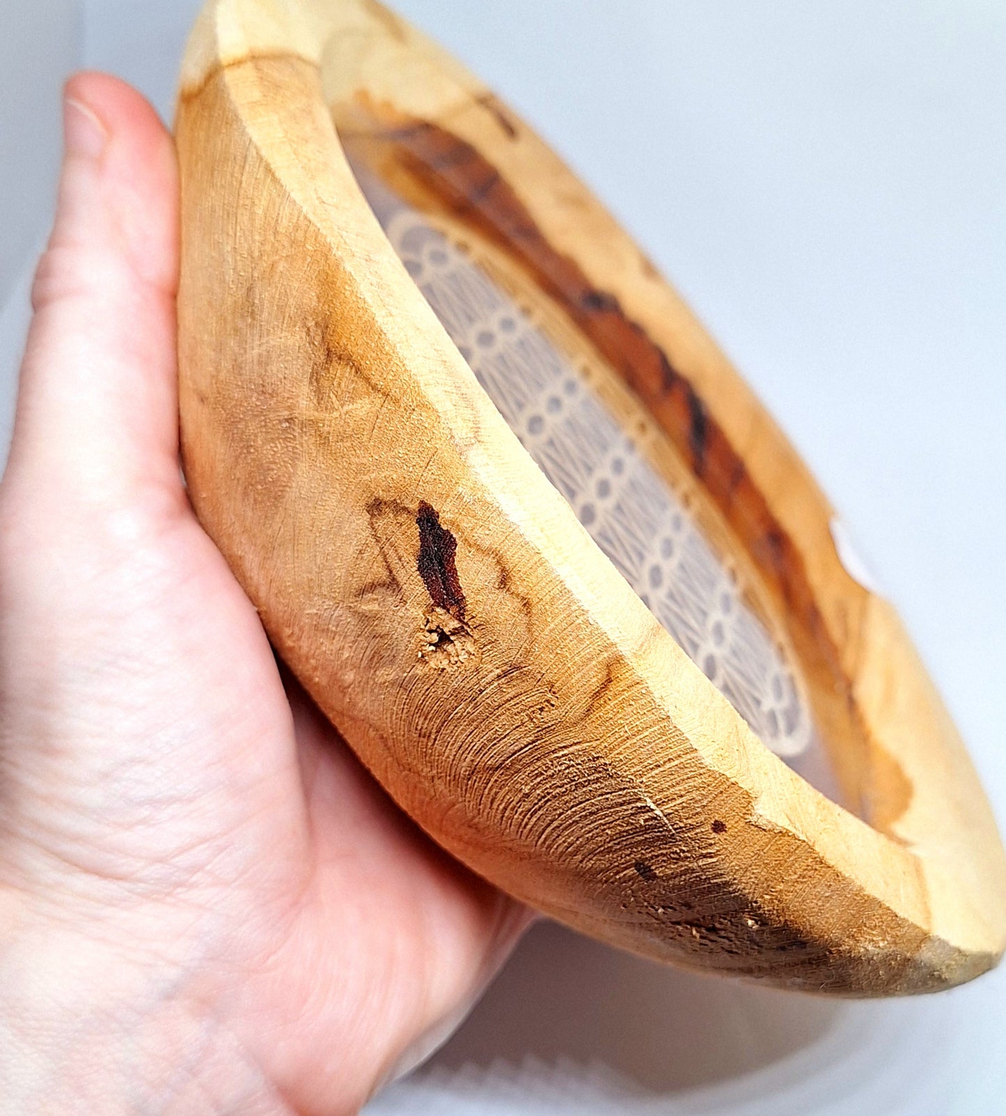 Plateau de rechargement bois M - Fleur de vie