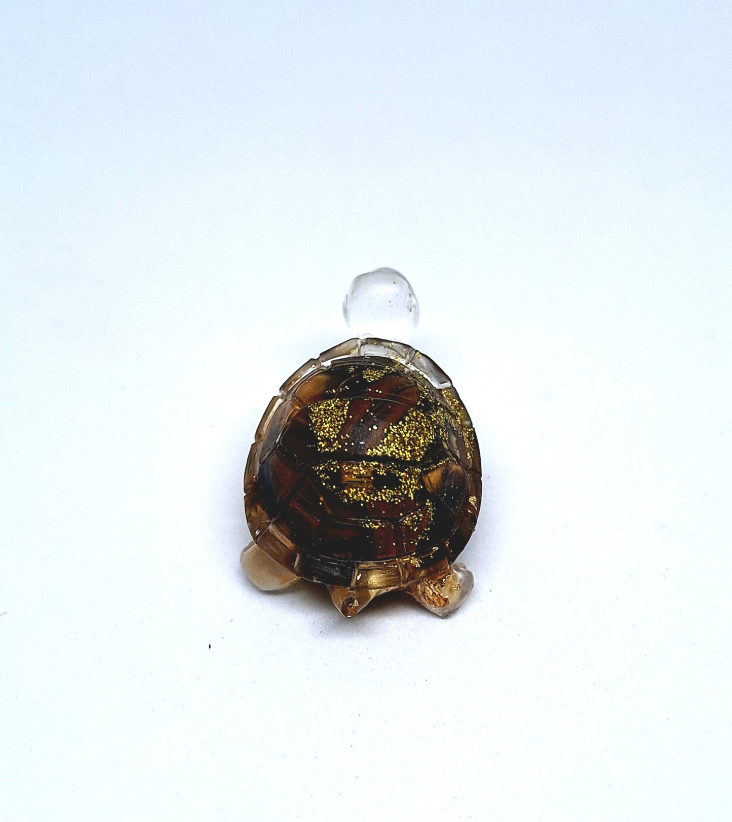 Tortue orgonite Œil de tigre -Or