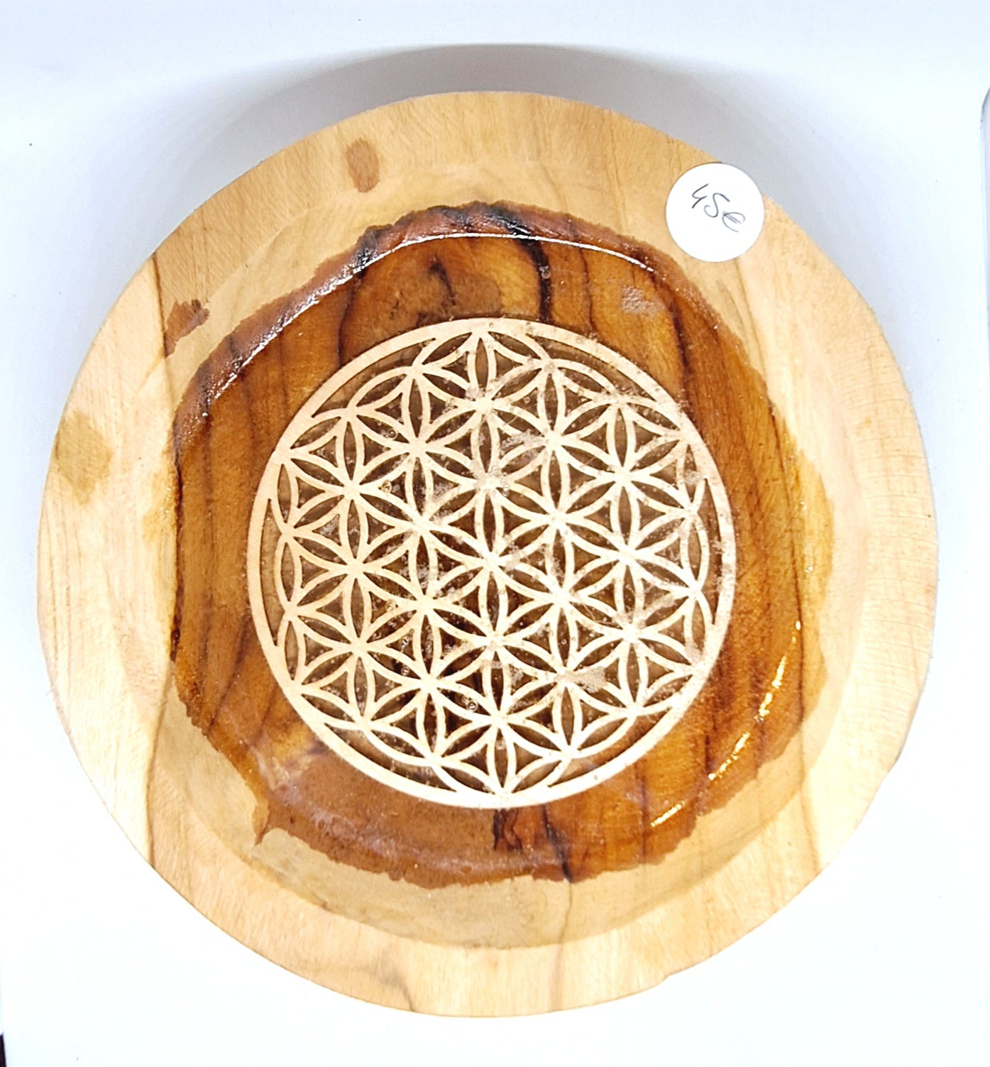 Plateau de rechargement bois M - Fleur de vie