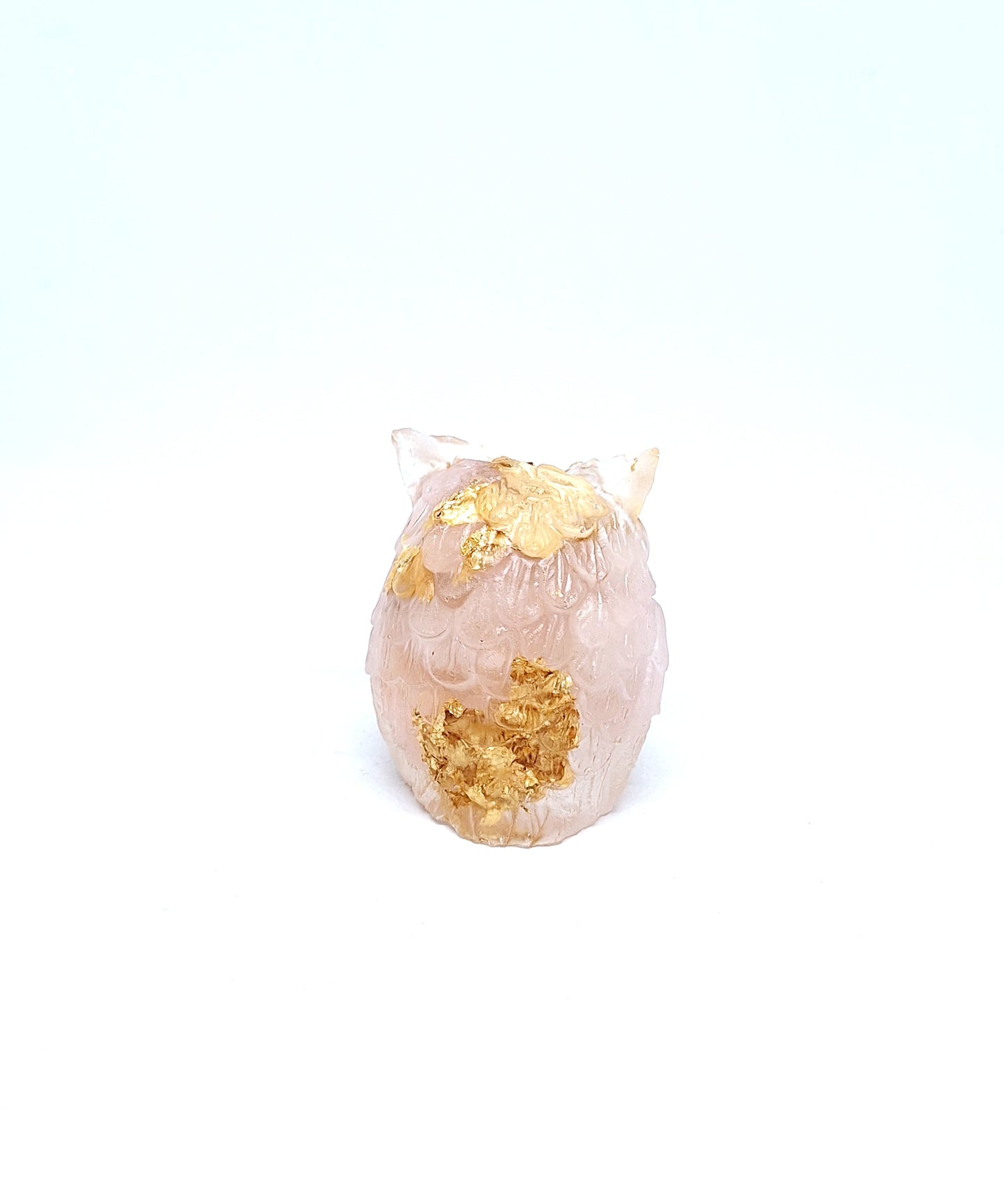 Chouette orgonite Quartz rose - Or