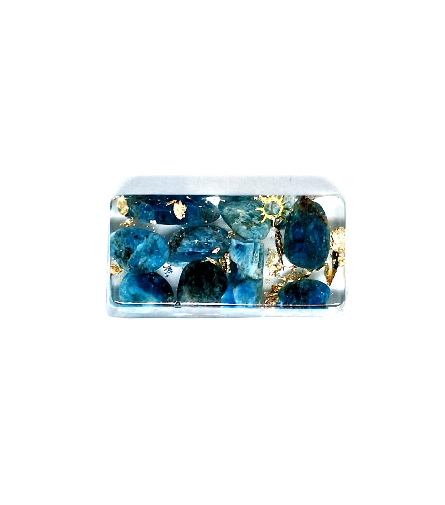 Orgonite lingot - Apatite, soleil, infini ou lune étoilée, or