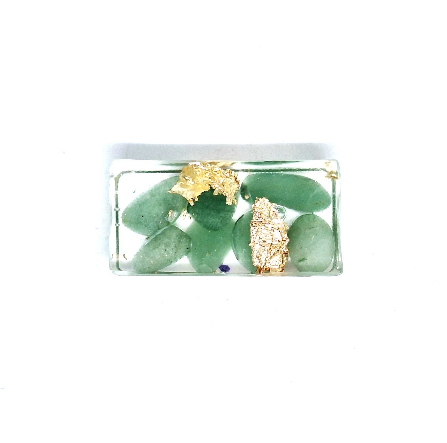 Orgonite lingot - Aventurine verte, soleil, infini ou étoile, or