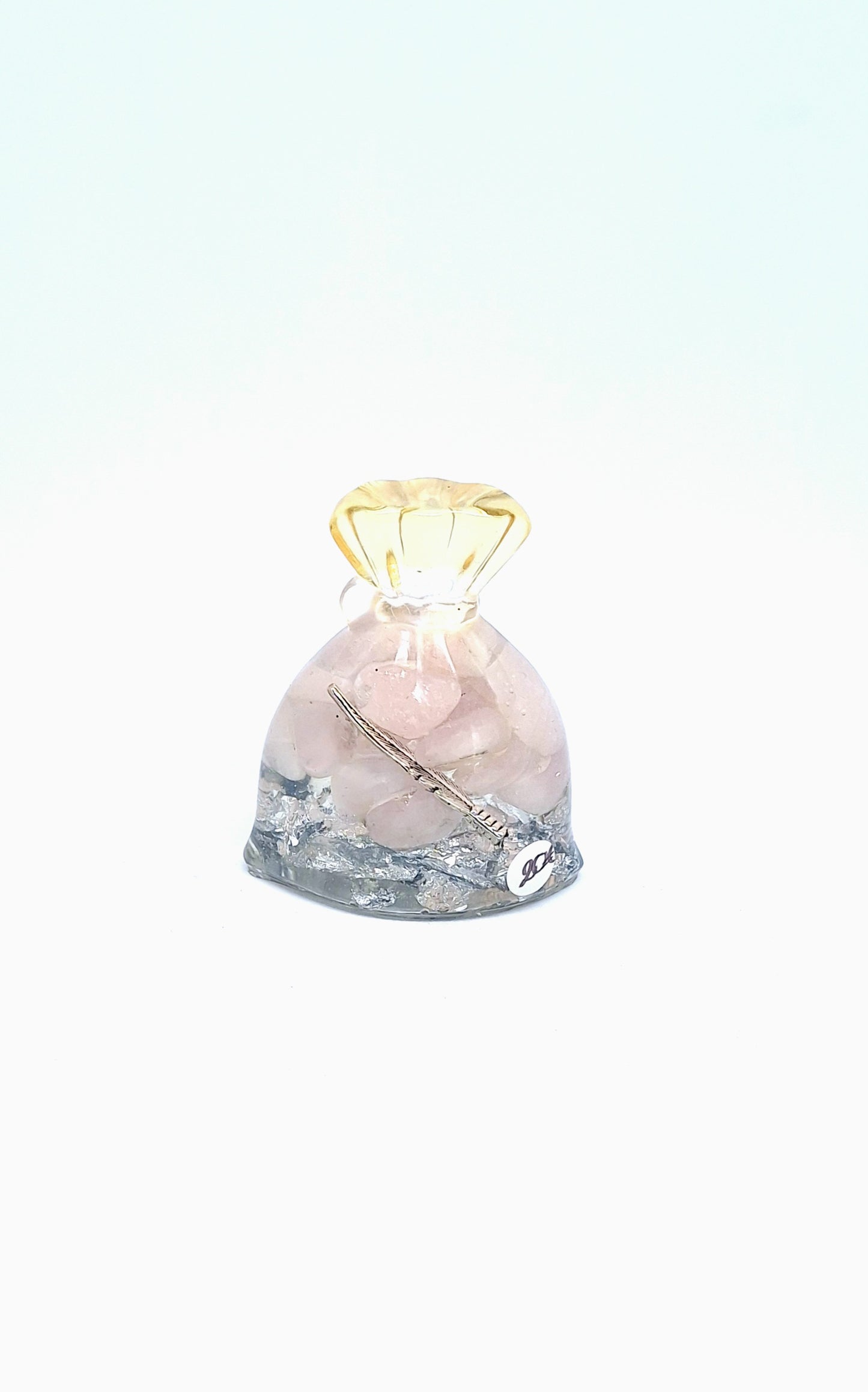 Orgonite Sachet - Quartz rose, plume ou lune étoilée, aluminium