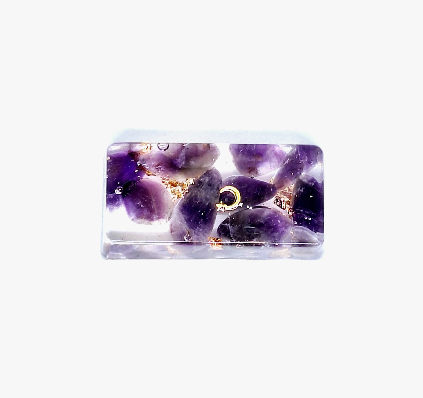 Orgonite lingot - Améthyste, infini, étoile, lune ou lune étoilée, or