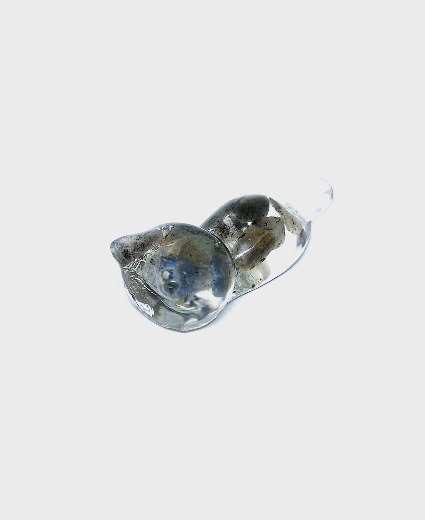 Chat orgonite Pierre de lune - Or ou Aluminium