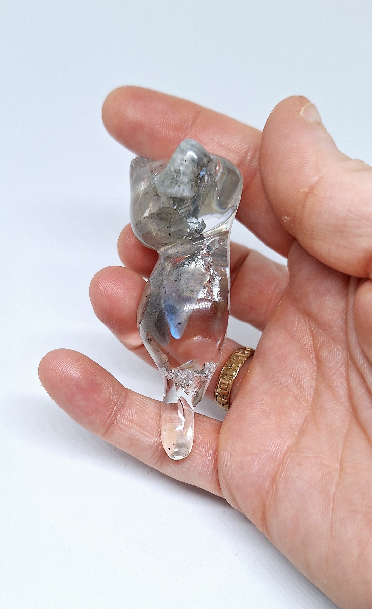 Chat orgonite Pierre de lune - Or ou Aluminium