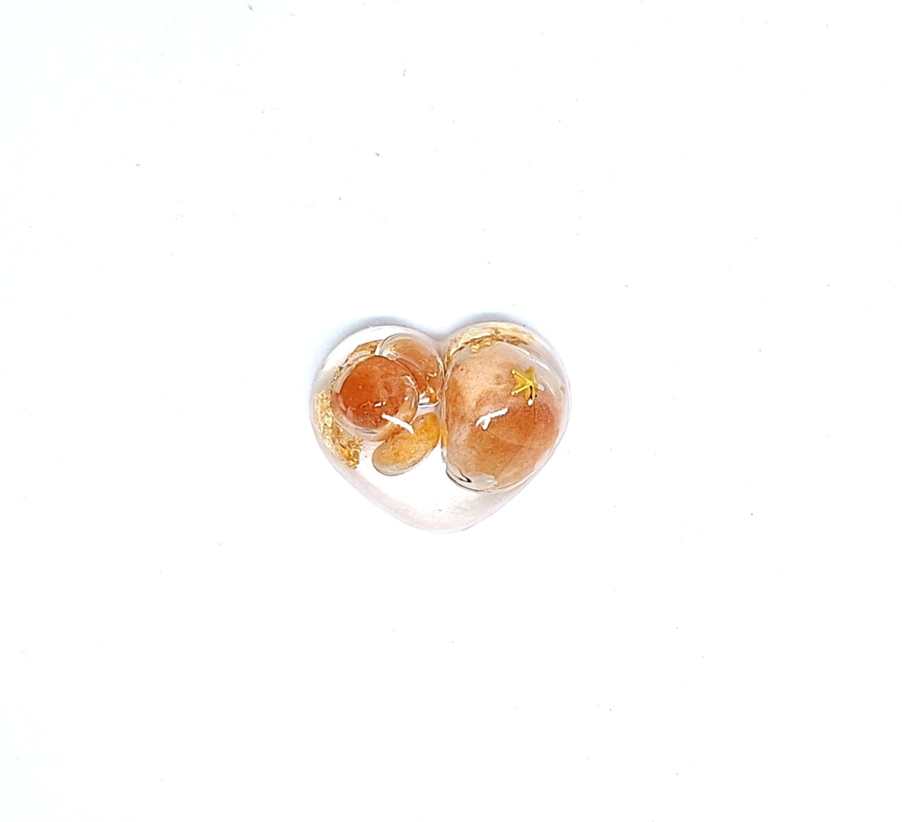 Orgonite Cœur S - Aventurine orange, or, soleil ou étoile 🧡