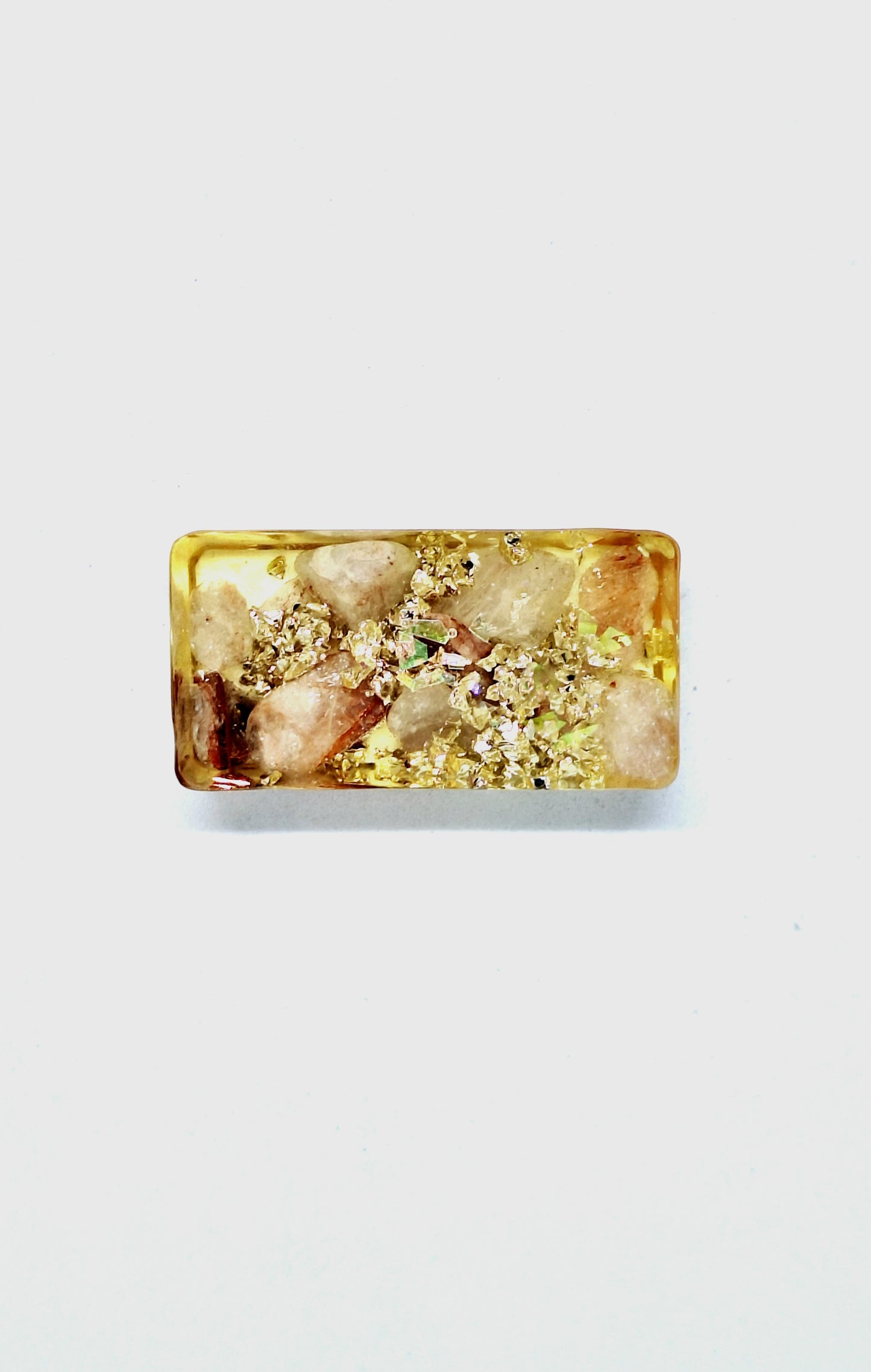 Orgonite lingot - Quartz hematoïde, infini, aluminium