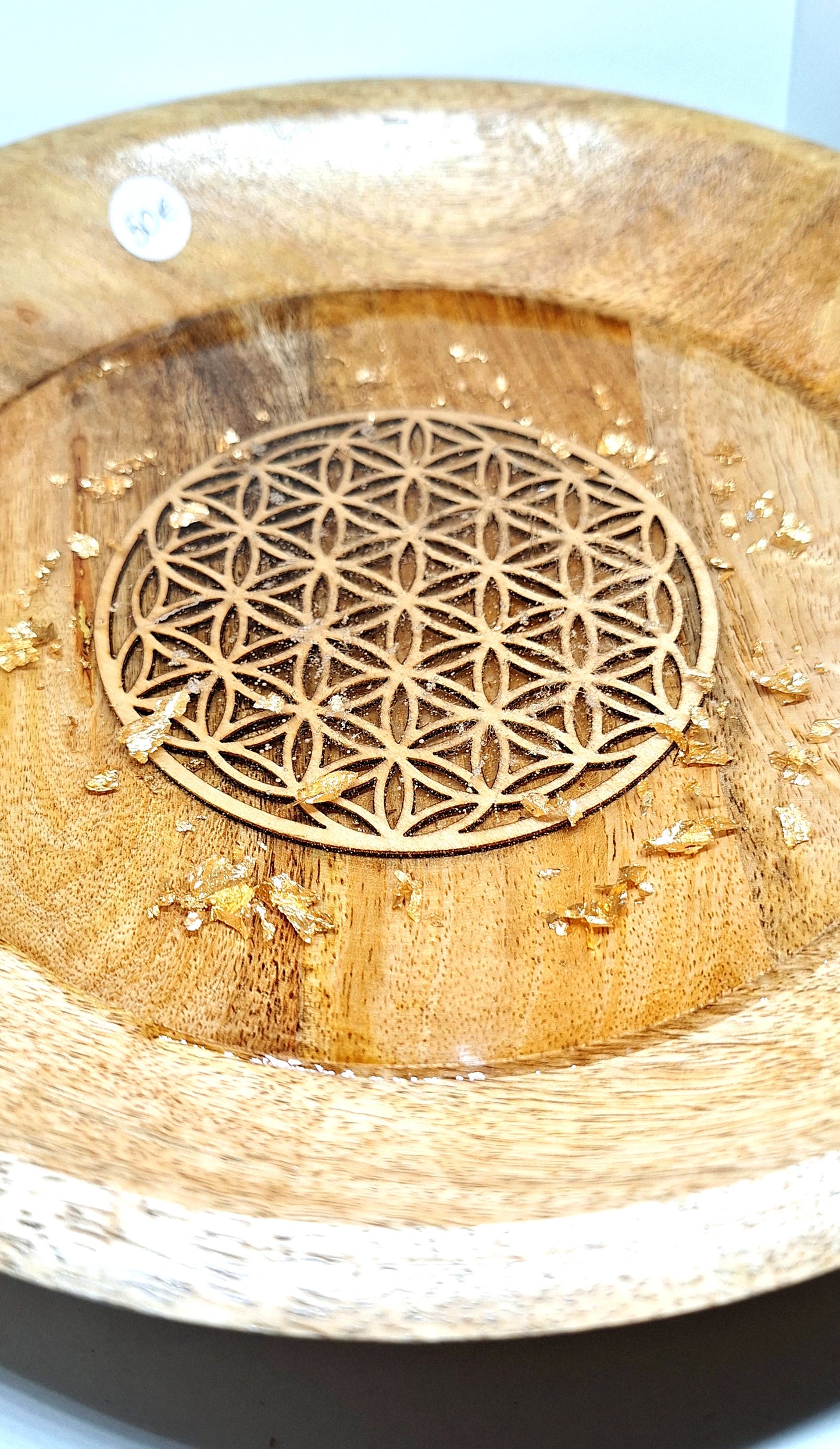 Plateau de rechargement bois L - Fleur de vie
