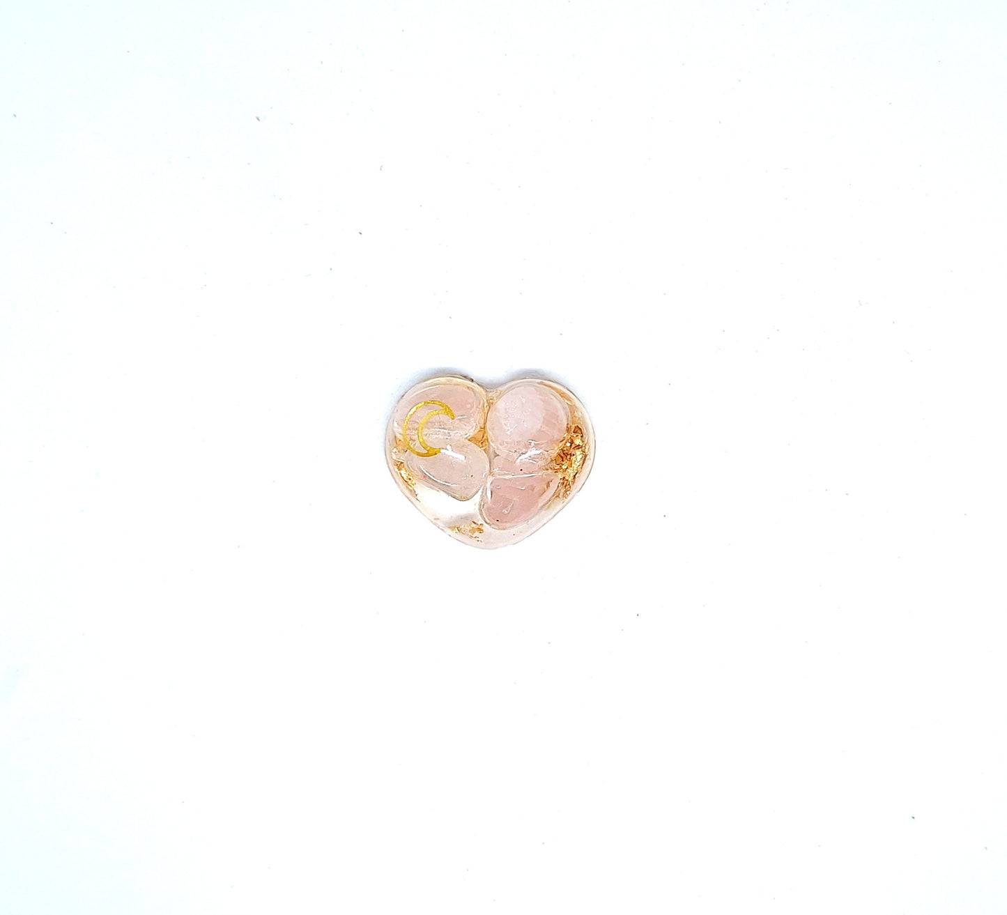 Orgonite Cœur S - Quartz rose, or, soleil, étoile ou lune 🩷