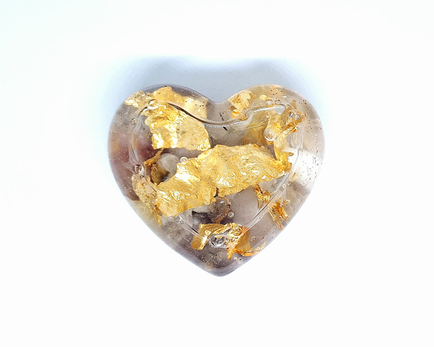 Orgonite CĆur XL - Jade jinsi, or, graine de vie đ€đ€