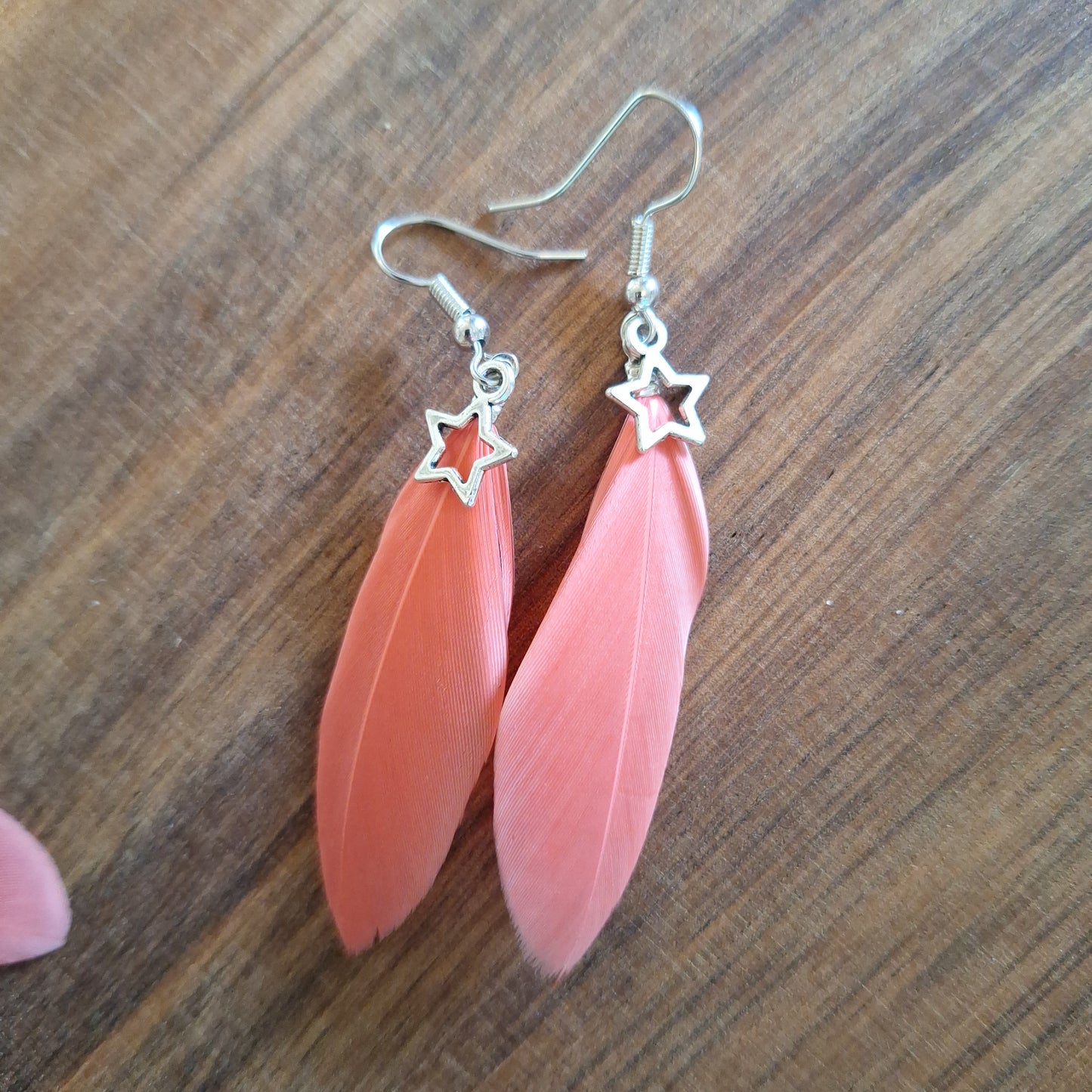 Boucles d'oreilles plumes colorées