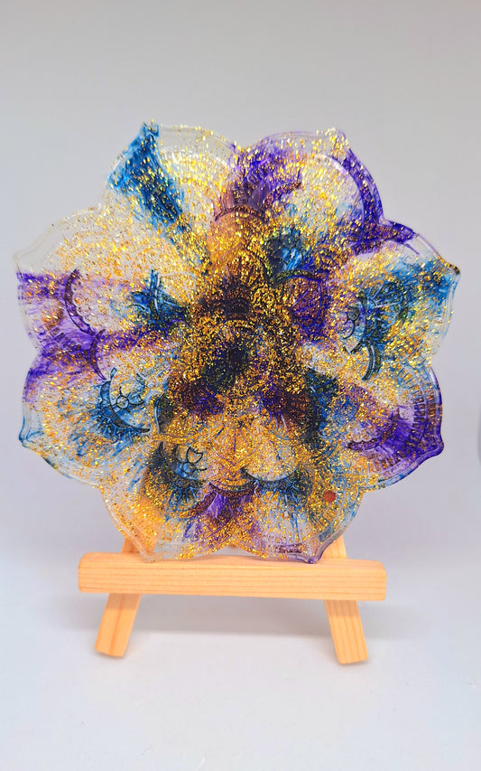 Mandala - violet, bleu et doré