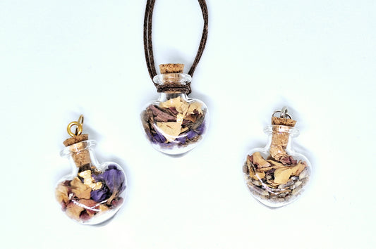 Collier fiole à souhaits cœur