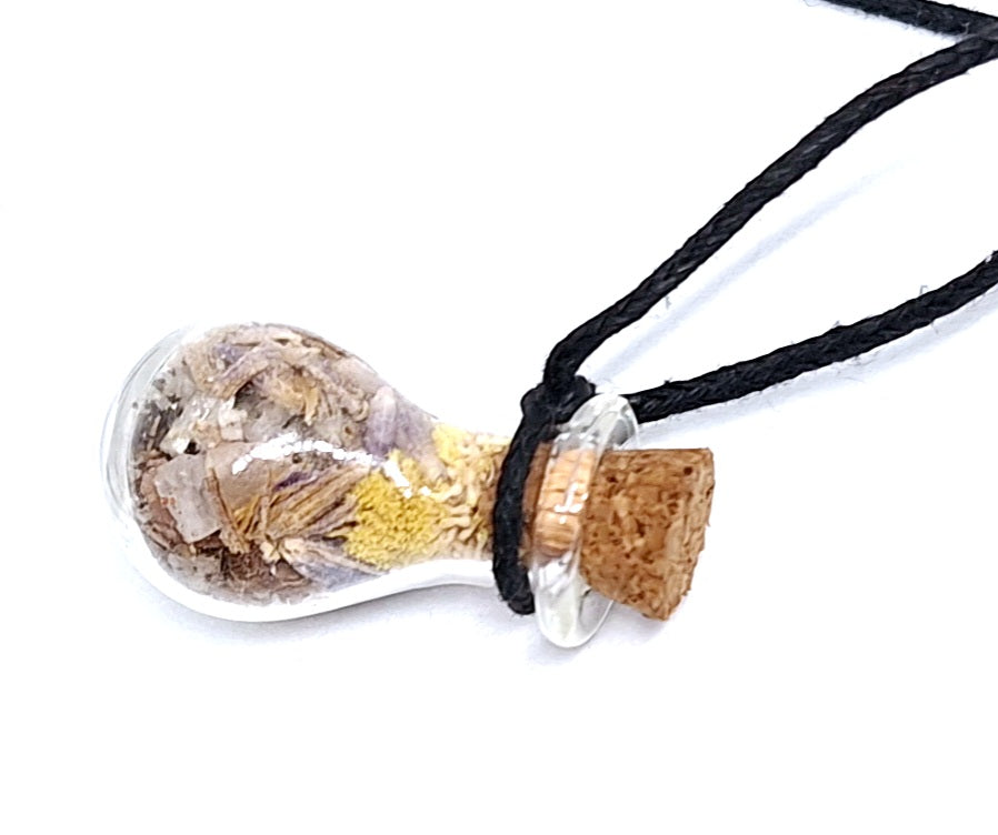 Collier fiole à souhaits arrondie