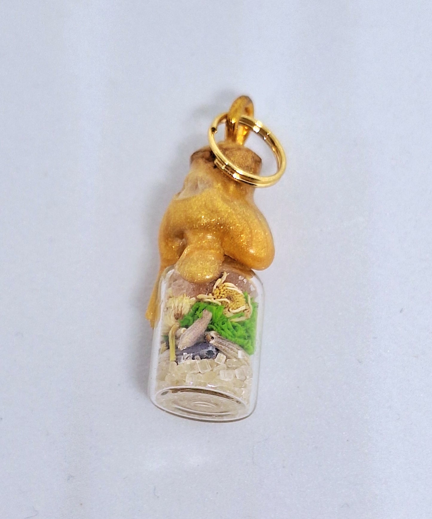 Collier fiole à souhaits  cylindriques - végétaux