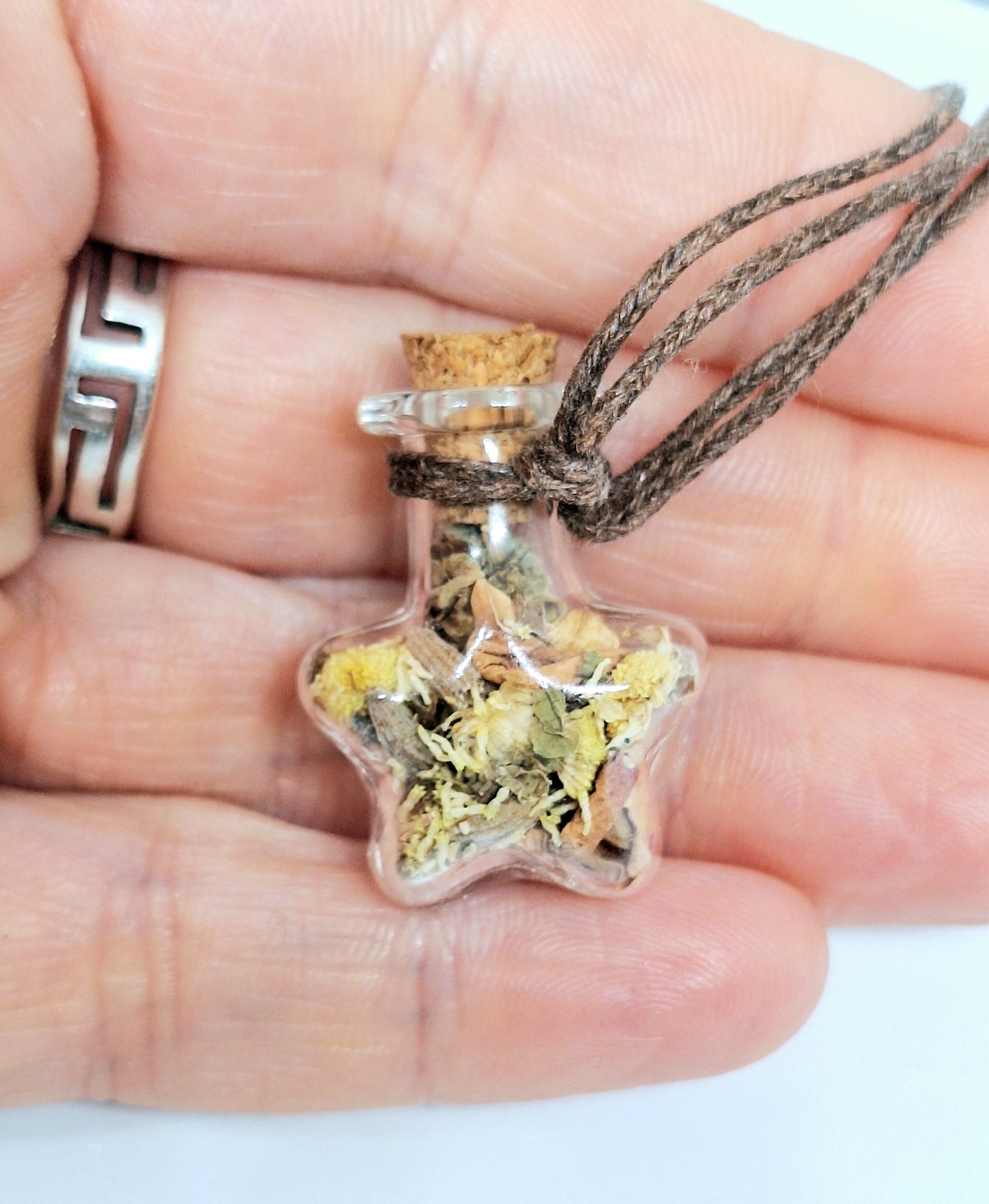 Collier fiole à souhaits étoile