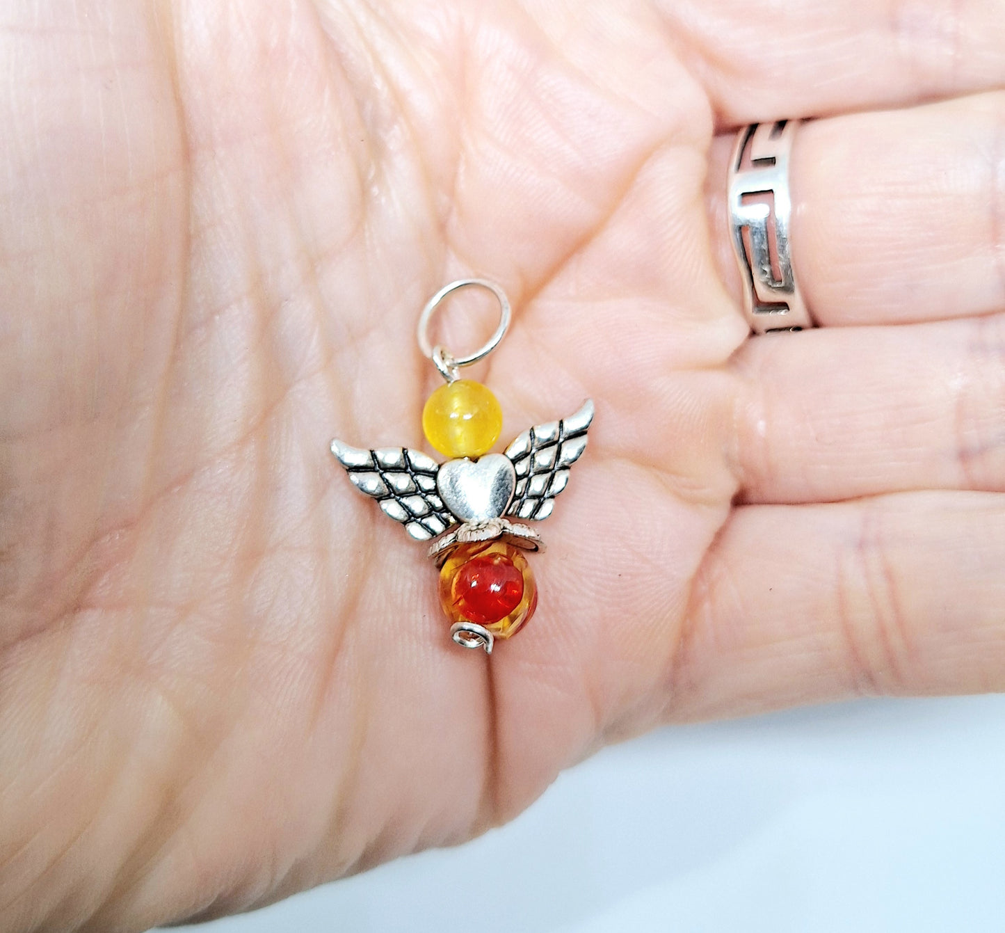 Collier ange et pierres