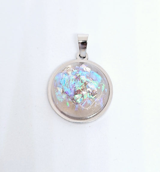 Collier holographique demi-sphère L