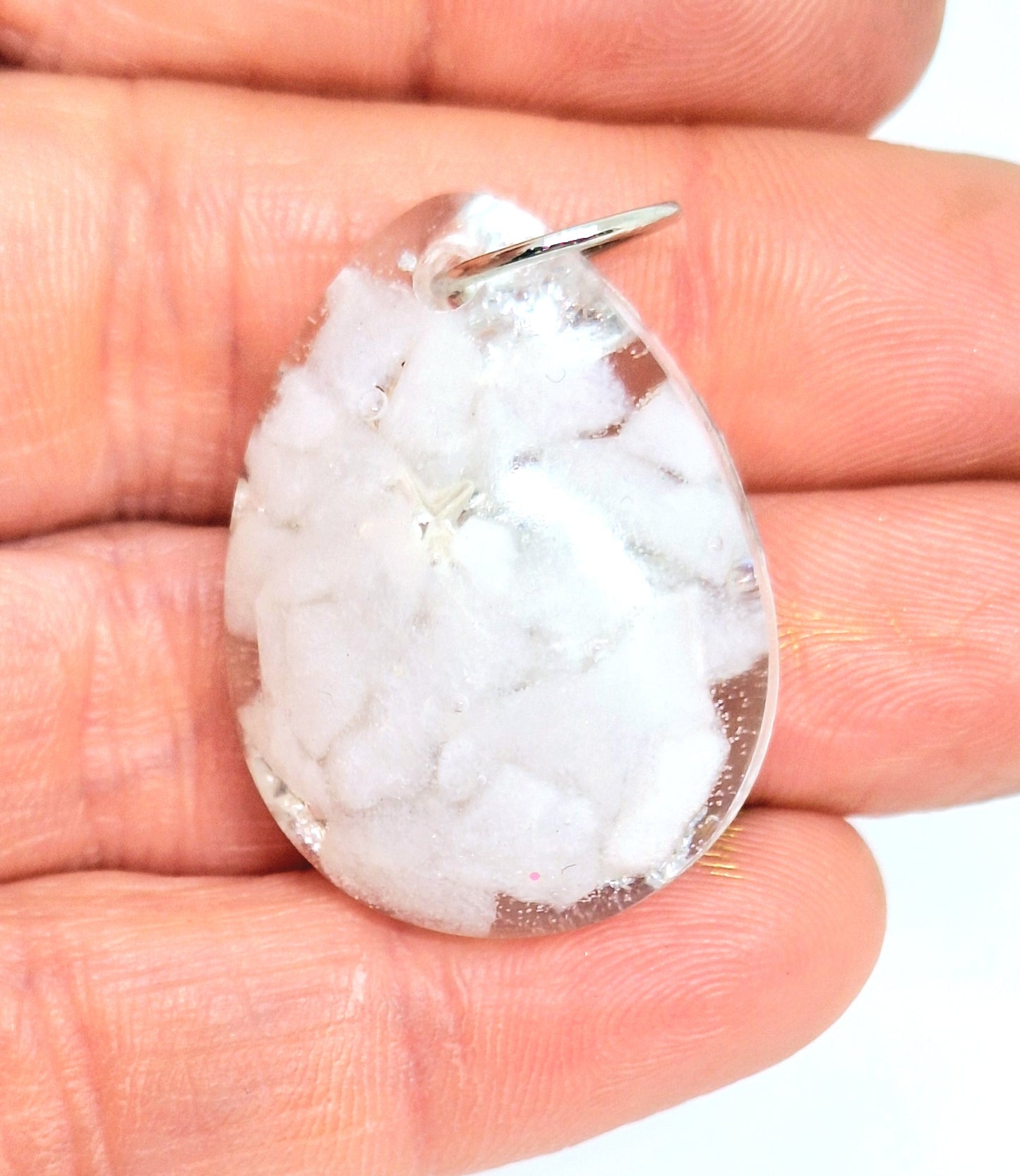 Collier orgonite goutte - quartz