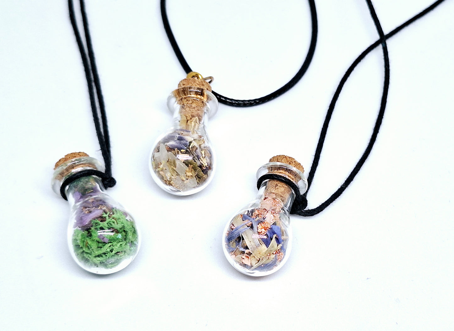 Collier fiole à souhaits arrondie