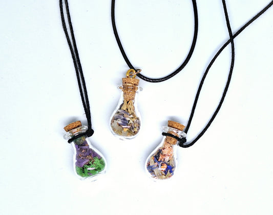 Collier fiole à souhaits arrondie