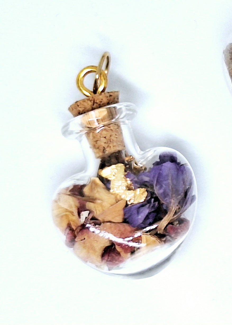 Collier fiole à souhaits cœur