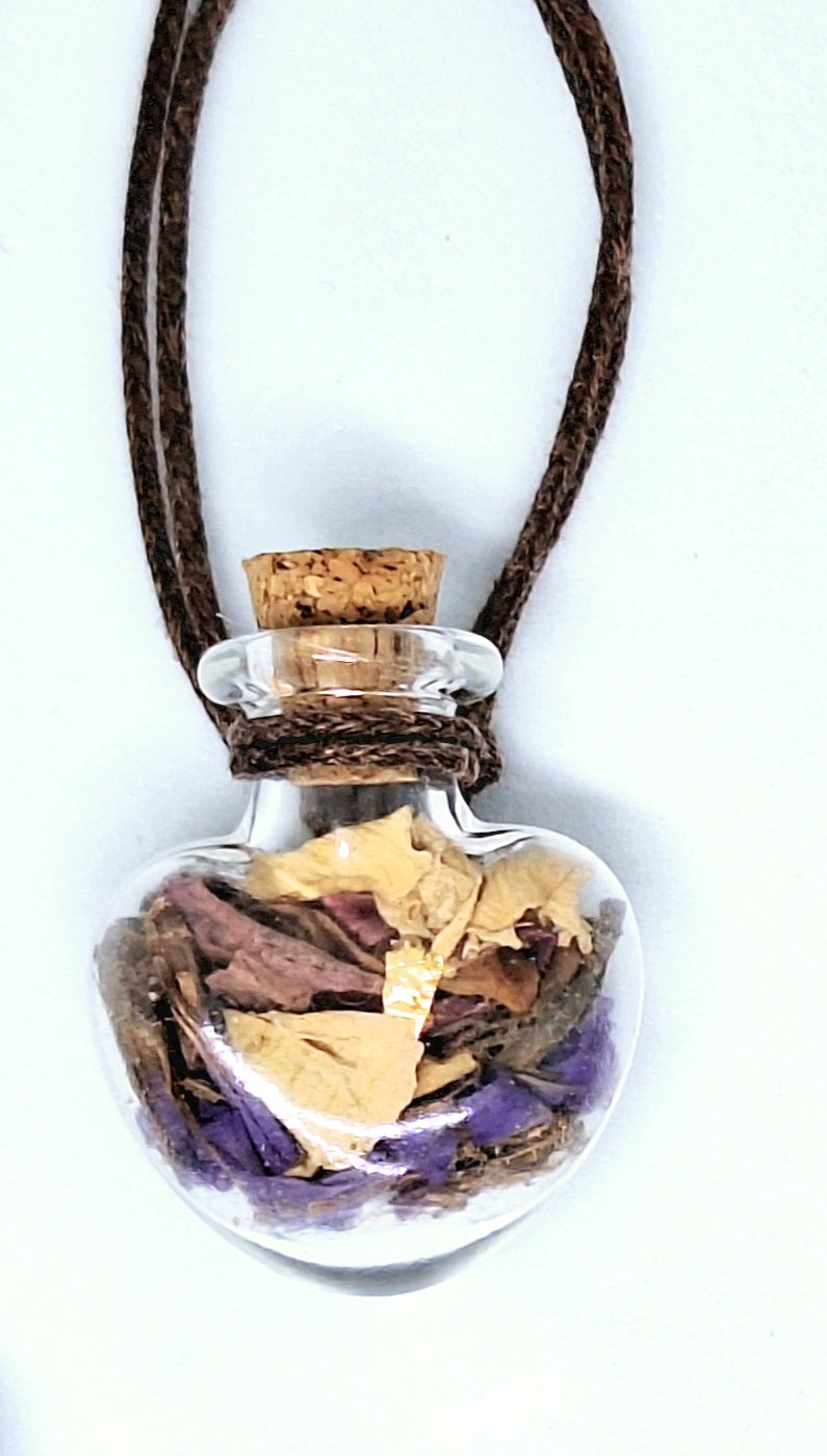 Collier fiole à souhaits cœur