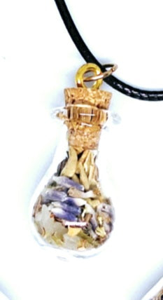 Collier fiole à souhaits arrondie