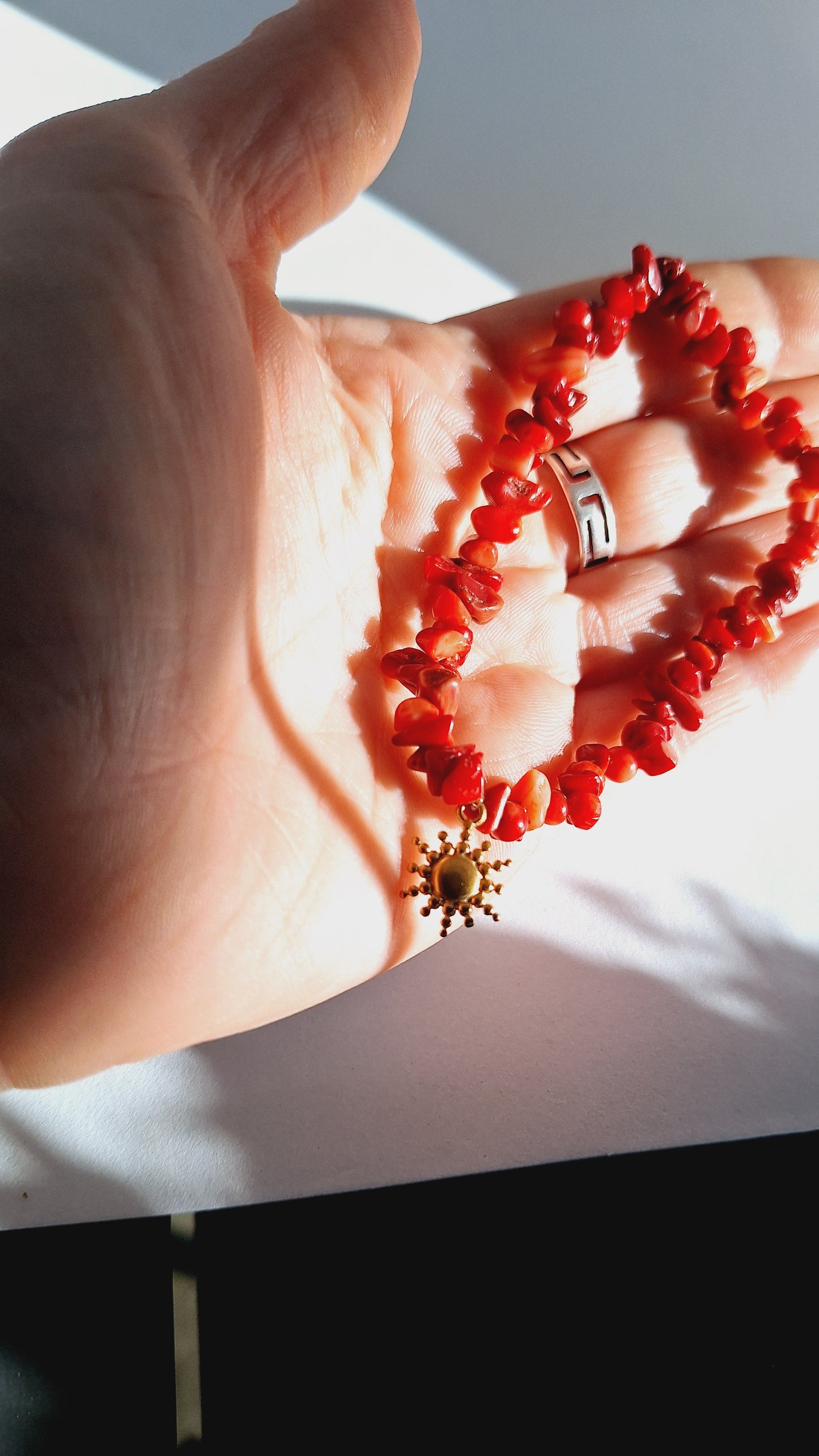 Bracelet corail - soleil