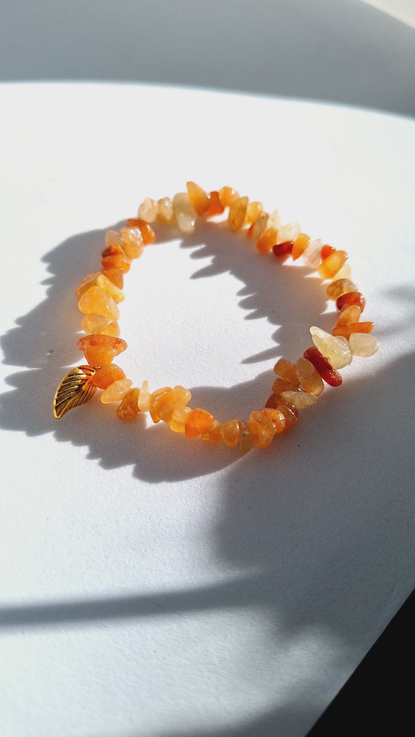 Bracelet aventurine rouge - feuille